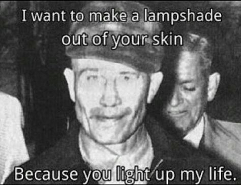 Skinsuit Ed Gein, Horror Humor, Killer Quotes, Killer Quote, Sick Humor, Cereal Killer, Dark Jokes, Ted Bundy, College Humor