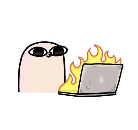 No Context, July 16, On Fire, Cartoon Character, Laptop, On Instagram