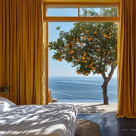 A house made of liquid sunshine #summervibes #yellowaesthetic #interiorstyling #interior #diseño #architexture #mimarlık #archilovers… | Instagram Yellow Beach House, Vacation House Plans, Liquid Sunshine, Apartment Exterior, Boho Style Bedroom, Backyard Pool Designs, Swimming Pools Backyard, The Amalfi Coast, Through The Window