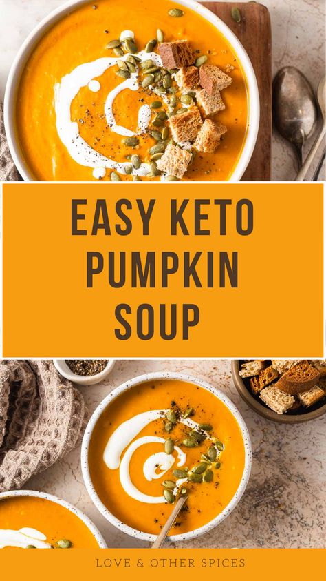 Healthy Pumpkin Recipes Low Calories, Bacon Crockpot, Keto Pumpkin Soup, Pumpkin Puree Recipes Healthy, Pumpkin Soup Healthy, Ketogenic Meals, Pumpkin Puree Recipes, Soup Keto, Keto Board