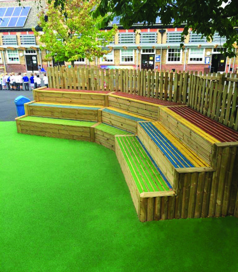 School Backyard Ideas, School Patio Ideas, Schoolyard Ideas, Indoor Outdoor Classroom, School Playground Ideas Outdoor Spaces, School Beautification Ideas Outdoor, Outdoor School Playground Ideas, School Outdoor Design, School Yard Ideas