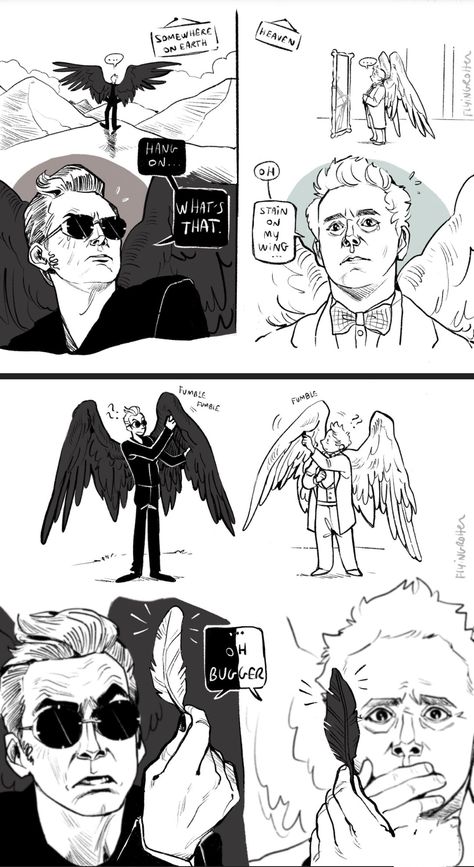 천사와 악마, Good Omens Book, Film Anime, Terry Pratchett, Birds Of A Feather, Good Omens, Michael Sheen, Angel And Devil, Neil Gaiman