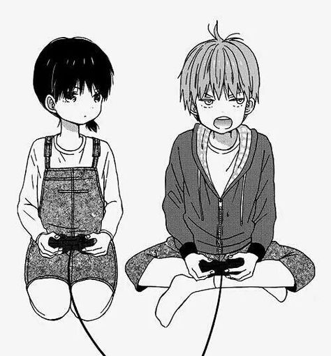 Anime Child, Manga Cute, Shoujo Manga, Manga Cosplay, Anime Couples Manga, Playing Video Games, Anime Drawings Boy, Anime Poses Reference, Art Anime