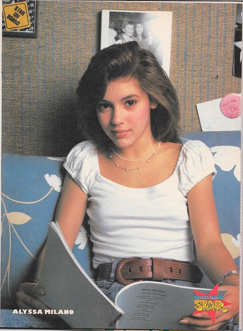 Alyssa in Tiger Beat Star, May 1988 Alyssa Milano Young, Alisa Milano, Allysa Milano, Alyssa Milano Charmed, Linda Evans, Tiger Beat, Alyssa Milano, Raincoats For Women, Seinfeld