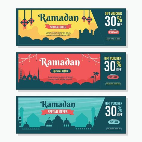 Ramadan Sale Voucher Design Template Voucher Design Template, Ramadan Sale, Food Logo Design Inspiration, Voucher Design, Ticket Design, Food Logo Design, Food Logo, Ramadan Gifts, Idul Fitri