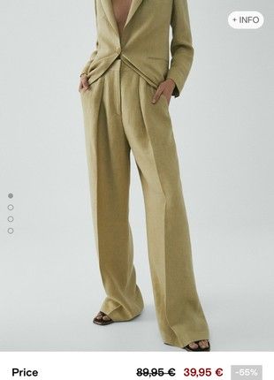 Wide Leg Trousers Outfit, Trouser Outfit, Effortless Elegance, Linen Trousers, Summer 2019, Linen Clothes, Massimo Dutti, Wool Jacket, Primavera Estate