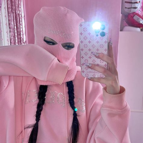 Pink Ski Mask, Cool Money, Mask Video, Y2k Baddie, Custom Shoes Diy, Mask Girl, Shoes Diy, Aesthetic Y2k, Ski Mask