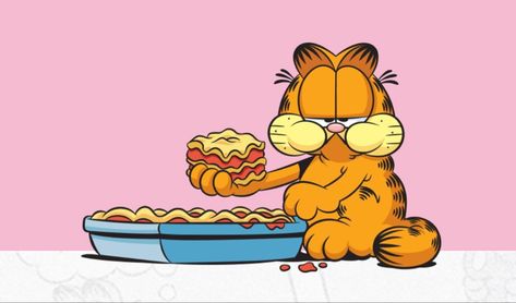 Garfield Eating Lasagna, Garfield Desktop Wallpaper, Garfield Wallpaper Laptop, Garfield Wallpaper Ipad, Garfield Laptop Wallpaper, Garfield Wallpaper Desktop, Garfield Widget, Garfield Lasagna, Pink Bg