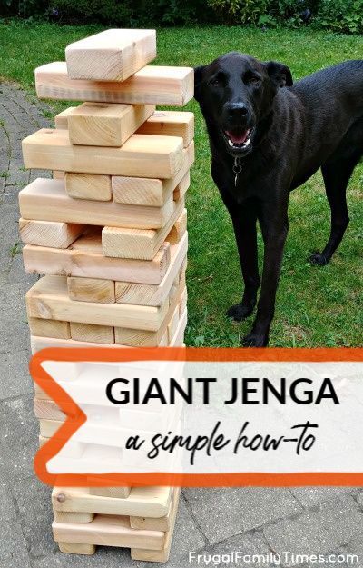 Make this outdoor game in an afternoon - and even store it outdoors. Here's how to build an OUTDOOR GIANT JENGA! Yard Jenga is a great game for a picnic or outside family reunion or event. #howto #outdoor #familygames #outdoorfun #kidsactivities #familyfun #easybuild #diy Big Jenga, Outdoor Jenga, Yard Jenga, Jenga Diy, Giant Jenga Game, Jenga Game, Giant Jenga, Jenga Blocks, Frugal Family