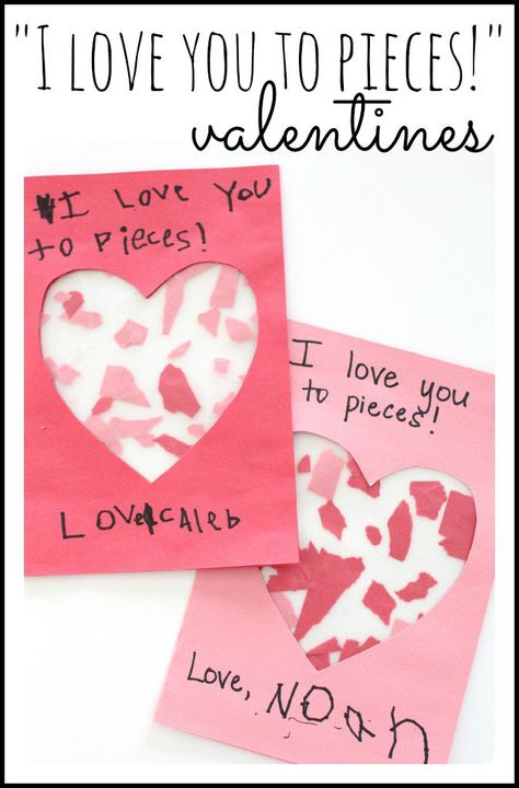 This simple "I Love You to Pieces" Valentine Craft is the perfect personalized gift for parents, grandparents, and friends!  It is also great for fi Valentines Day Craft, Pinterest Valentines, Roses Valentine, February Crafts, Valentinstag Party, Love You To Pieces, Preschool Valentines, Valentine Activities, Valentine Crafts For Kids