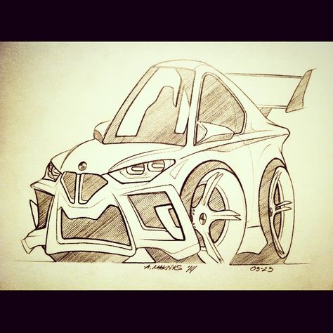 CARtoon'ed™ BMW M2 Coupé Concept Sketch Photo, Creative Car, Bmw M2, Car Sketch, Car Drawings, Car Cartoon, Car Humor, Caricatures, Car Art