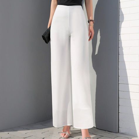 962e56a8a0b0420d87272a682bfd1e53desc52037399ri Trendy Trouser, Chiffon Pants, Womens Wide Leg Pants, Zipper Pants, Pants Loose, Costumes For Sale, Type Of Pants, Office Lady, Dressy Casual