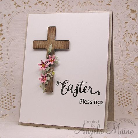 Cards With Crosses, Easter Cross Cards, Easter Homemade Cards, Christian Easter Cards Handmade, Easter Card Ideas, Cross Cards, Diy Easter Cards, Easter Cards Religious, Blessed Easter