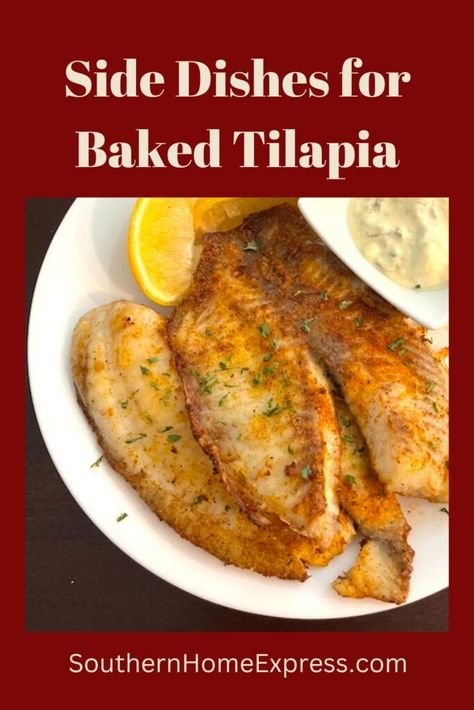 Here are some delicious side dishes to serve with baked tilapia. All of them are flavorful but easy to make. The post 23 Best Side Dishes for Baked Tilapia appeared first on Southern Home Express. Tilapia Side Dishes, Tilapia Dinner, Lemon Tilapia, Delicious Side Dishes, Baked Tilapia, Popular Side Dishes, Tilapia Recipes, Side Dishes Recipes, Best Side Dishes