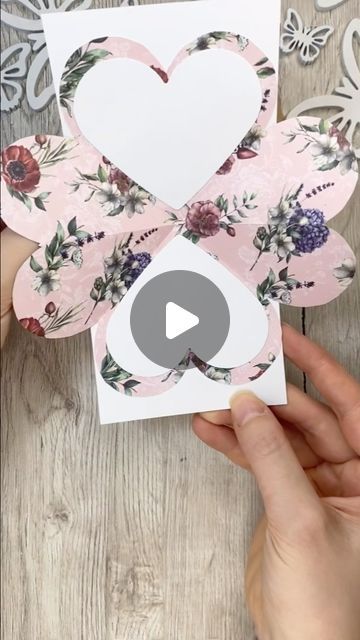 Paper Folding Cards Ideas, Diy Heart Cards, Folded Birthday Cards Diy, Folded Heart Card, Easter Pop Up Cards For Kids, Diy Card Folding Ideas, Folding Heart Card, I Love You Paper Crafts, Handmade Hearts Diy Crafts