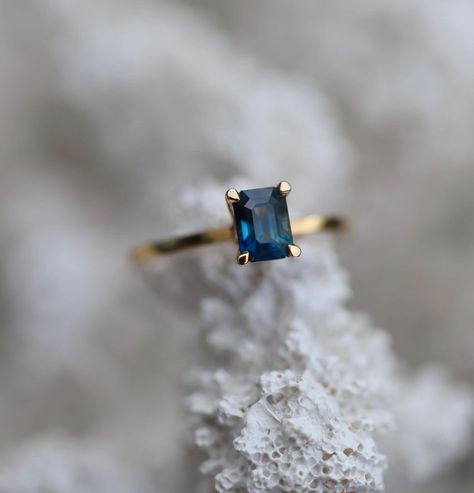 Sapphire Engagement Ring Best Gift Blue Promise Ring - Etsy Canada Rectangle Sapphire Engagement Ring, Engagement Rings Silver Sapphire, Sapphire Engagement Ring Gold Band, Blue Sapphire Gold Ring, Peacock Sapphire Ring, Simple Sapphire Engagement Ring, Solitaire Sapphire Ring, Square Sapphire Ring, Simple Sapphire Ring