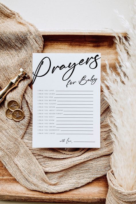 Prayers For Baby, Minimal Baby, Baby Wishes, Prayer For Baby, Baby Shower Games Printable, Printable Prayers, Wishes For Baby Cards, Games Printable, Wishes For Baby