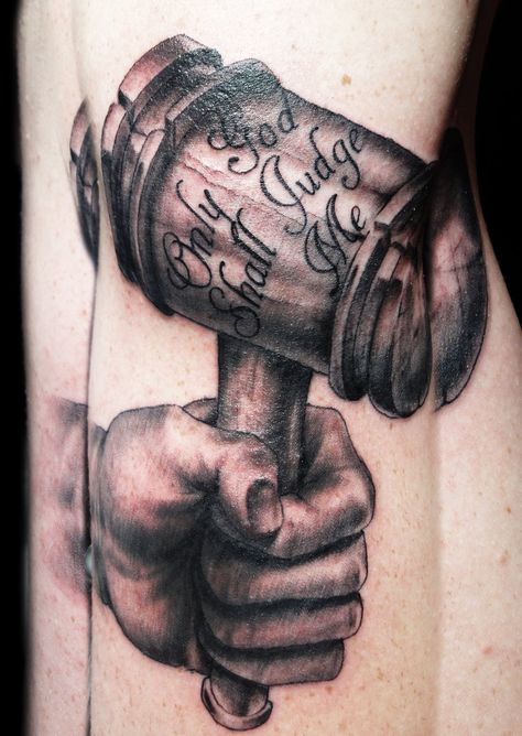 Gavel Tattoo, Prison Art, Prison Tattoos, Handmade Cups, Tattoo Cover-up, Upper Arms, Skull Tattoo, Tattoos For Guys, Tatting