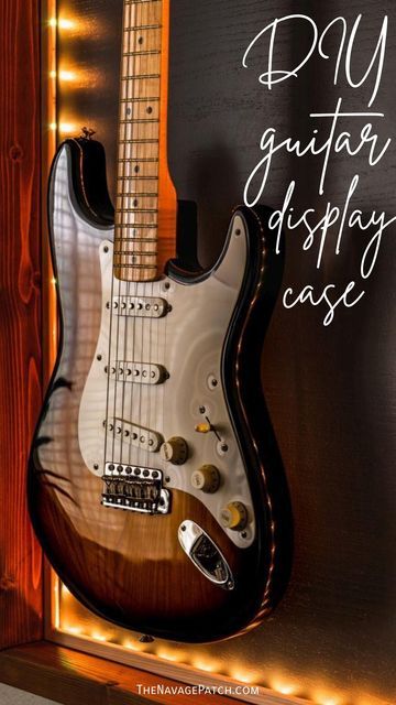 Guitar Wall Display, Guitar Display Case, The Navage Patch, Teen Bedroom Makeover, Guitar Light, Navage Patch, Guitar Holder, Wall Display Case, Guitar Display