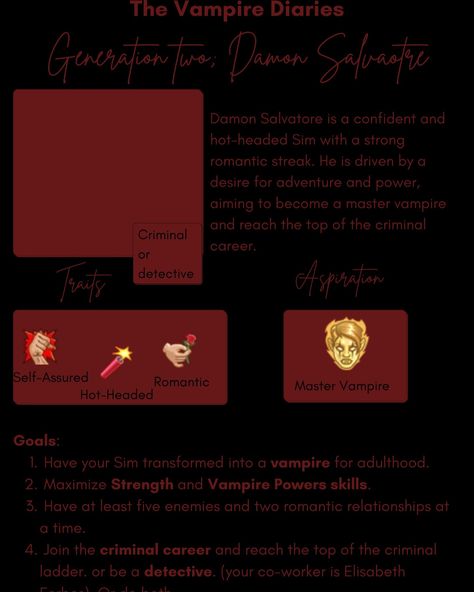 tvd legacy challenge #thesims4 Sims 4 Vampire Legacy Challenge, Sims 4 Vampire, Legacy Challenge, Play Sims 4, Play Sims, The Sims4, Sims 2, Vampire Diaries, Sims 4