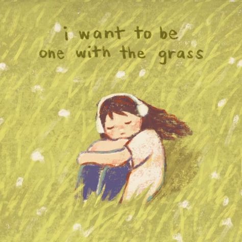 • i want to be one with the grass The Grass, I Want To Be, Me Core, Link In Bio, Cute Art, A Girl, Art Inspo, Vision Board, Healing