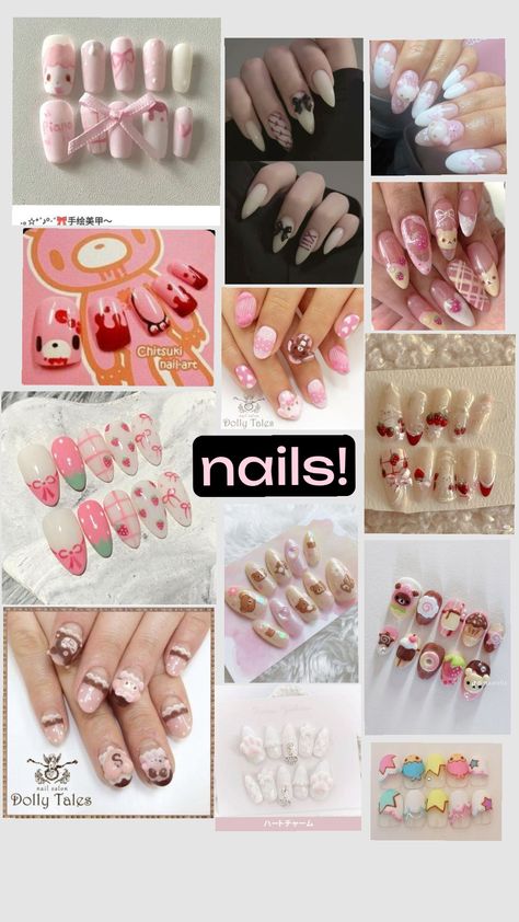 nail inspo! #nails #sanrio #cute #myswretpiano #rillakuma #nailinspo Nails Sanrio, Gyaru Nails, Nail Salon, Nail Ideas, Nail Inspo, Nails, Pins, Quick Saves