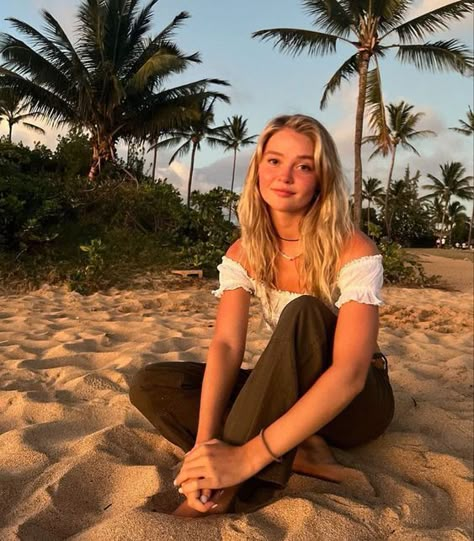 The Sand, Palm Trees, A Woman, Trees, Blonde