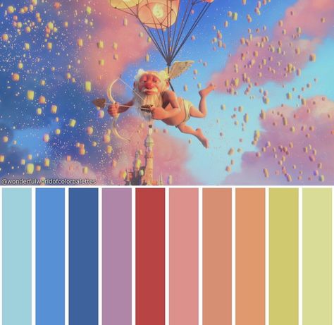 Tangled Color Palette, Tangled Quince, Tangled Painting, Movie Color Palette, Disney Colors, Colour Inspiration, Color Pallets, Quince, Sweet 16