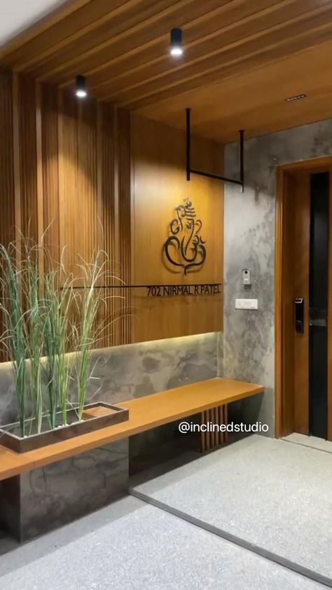 Instagram @inclinedstudio | Luxury living room, Living room design decor, Living room design modern Small House Interior, Small House Interior Design, Hall Interior Design, Hall Interior, Living Room Partition, Living Room Partition Design, Foyer Design, Living Room Design Decor, Home Entrance Decor