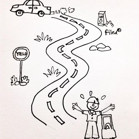 Roadtrip Road Trip Aesthetic Drawing, Simple Road Drawing, Roadtrip Doodle, Road Drawing Simple, Road Trip Doodles, Roadtrip Drawing, Road Doodle, Road Trip Drawing, Doodles Travel