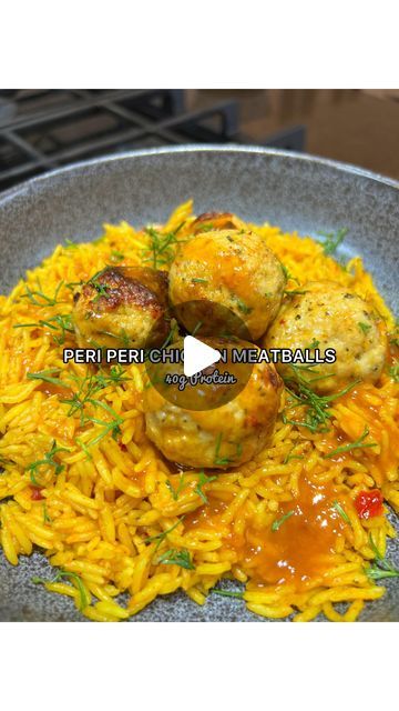 Jess | Fitness & Food | 🤍 on Instagram: "🌶️ 📌 PERI PERI CHICKEN MEATBALLS
 
Okay so this couldn’t be simpler, quicker or tastier if I’m honest. You’ve got to like spice though be warned! 
 
542Kcals 39.6gprotein 71.7gcarbs 11.2gfat
 
Make sure to like, save and follow @jessiemay_foodiefitness for more🤍
 
For serves 2
-330g @heckfooduk chicken mince
-1tbsp Peri peri seasoning (I used Nando’s garlic)
-Salt
-pepper
-2 microwaveable peri peri @tildarice rice sachets
-40ml peri peri garlic sauce 
-coriander(optional)
 
1.Combine the chicken mince and piri piri seasoning together. Make 10 meatballs.
2.Pop the meatballs into the air fryer and cook at 180 degrees for 12-14 minutes or until cooked.
3.microwave the rice according to packet instructions
4.plate your rice, top with meatballs, driz Piri Piri Seasoning, Peri Chicken, Chicken Mince, Peri Peri Chicken, Piri Piri, Healthy Fitness Meals, Peri Peri, Chicken Meatballs, Garlic Sauce