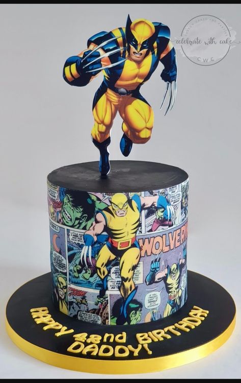 Wolverine Cake Ideas, Wolverine Birthday Party, Wolverine Cake, X Men Wolverine, Wolverine Comic Art, Papa Birthday, Deadpool Art, Wolverine Comic, Cake Designs Images