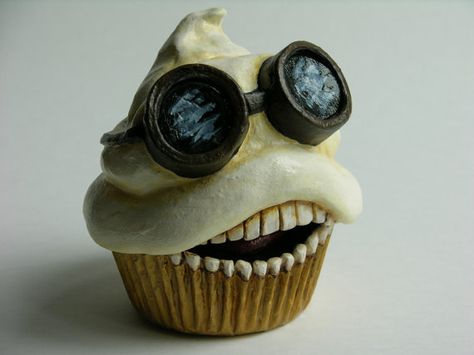 Vicious Cupcake No 9 Dr. Felix Goodewrench OoaK Sculpture  Love it, love it love it! Want it! But probably not at that price! Cupcakes Bonitos, Horror Cake, Cupcake Day, Creative Cupcakes, Cupcake Designs, Fancy Food, Baking Cupcakes, Fun Cupcakes, Yummy Cupcakes