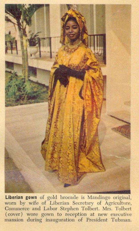 First African (Liberian) woman on the cover of EBONY magazine. Her Excellency Neh Rita Sangai Dukuly-Tolbert. Circa 1964.  #Source: Steve Tolbert West African Aesthetic, Liberian Fashion, Liberian Culture, Liberian People, West African Women, African Aesthetic, Ebony Magazine, African Royalty, African Traditions