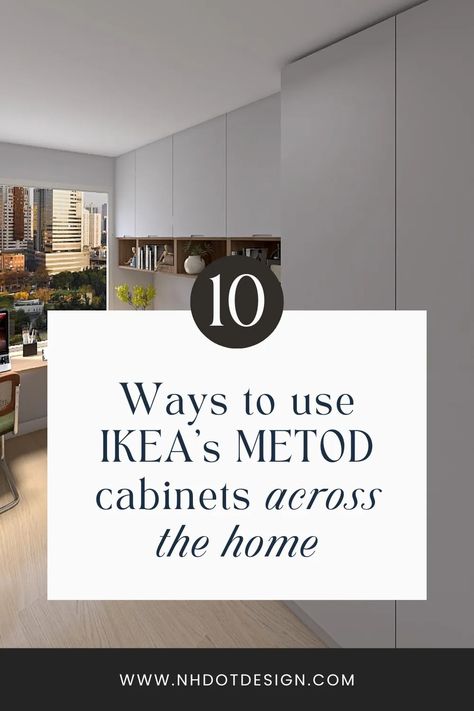 Ikea Built In Kitchen Cabinet, Ikea Metod Storage, Ikea Kitchen Cabinets In Living Room, Ikea Dining Room Cabinet Ideas, Ikea Storage Room Ideas, Ikea Metod Kitchen Hack, Ikea Metod Home Office, Ikea Hack Storage Cabinets, Home Office With Storage Cabinets