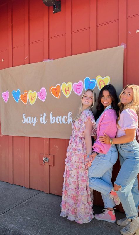 Meet The Sisters Sorority, Valentines Day Sisterhood Sorority, Sorority Vp Recruitment, Sorority Bid Day Banner, Sisterhood Retreat Banner, Bid Day Signs For New Members, Sisterhood Bonding Activities Sorority, Sorority Family Tree, Valentines Classroom Decor