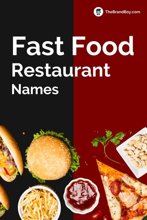 Fast Food Restaurant Names Burger Names Ideas Fast Foods, Fast Food Restaurant Names Ideas, Restaurant Names Ideas, Food Blog Names, Burger Names, Fastfood Restaurant, Rooftop Restaurant Design, Food Fair, Best Fast Food