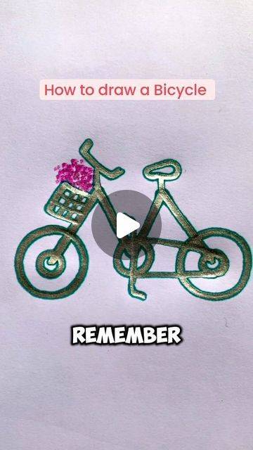 Paper Craft Ideas on Instagram: "Learn how to draw a bicycle step-by-step with this easy guide! 🚲✏️ In this video, we'll take you through each stage of drawing a bicycle, from sketching the basic frame to adding wheels, handlebars, and other details. Perfect for beginners and art enthusiasts, this tutorial will help you create a detailed and realistic bicycle drawing. Follow along and enhance your drawing skills with this fun and educational activity" Learn How To Draw Step By Step, How To Draw A Bicycle, Draw A Bicycle, Easy Things To Sketch, Bicycle Instagram, Kids Drawing Ideas, Bicycle Drawing, Drawing Ideas For Kids, Kid Science