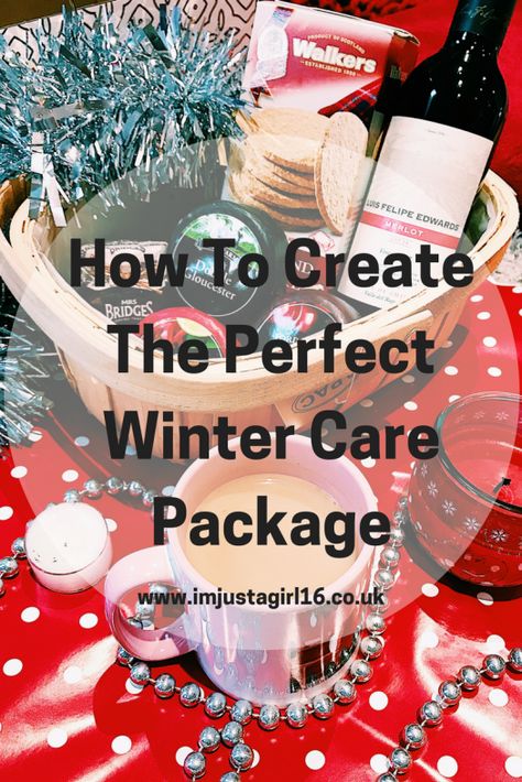 New Year Care Package, Cold Weather Gift Basket, Cozy Care Package Ideas, Winter Themed Gift Baskets, Winter College Care Package Ideas, Holiday Care Package Ideas, January Care Package Ideas, Winter Box Gift Idea, Cold Care Package