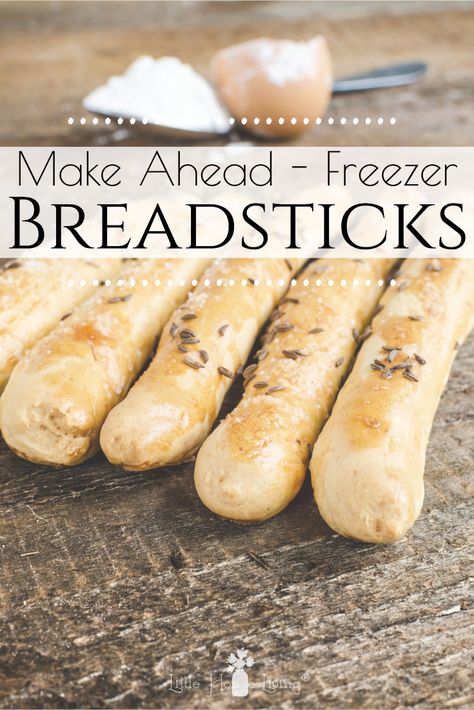 Want to prep your freezer for future meals? These make ahead breadsticks are a perfect recipe! So tasty and delicious, these frozen breadsticks are a great kitchen time-saver. Freezing Bread, Freezer Lunches, Homemade Breadsticks, Bread Sticks Recipe, Garlic Breadsticks, Freezable Meals, Bread Sticks, Freezer Meal Prep, Kitchen Time