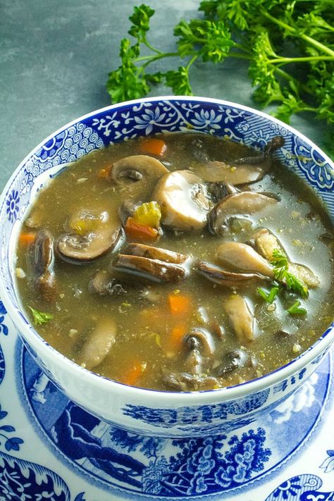 Healthy Mushroom Soup, Spicy Soup Recipes, Soup Maker Recipes, Mushroom Recipes Healthy, Mushroom Soup Recipe, Recipe Low Carb, Mushroom Broth, Creamy Mushroom Soup, Mushroom Soup Recipes