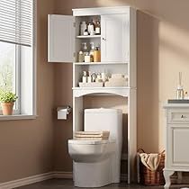 Double Doors Bathroom, Over The Toilet Storage Cabinet, Above Toilet, Toilet Storage Cabinet, Bathroom Balcony, Over Toilet Storage, Paper Soap, Dark Brown Cabinets, Shelves Over Toilet