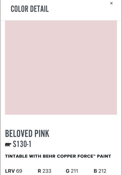 Behr Beloved Pink, Light Pink Bedrooms, Girls Room Paint, Virgo Moon, Pink Bedrooms, Deep Winter, Leo And Virgo, Pink Paint, House System