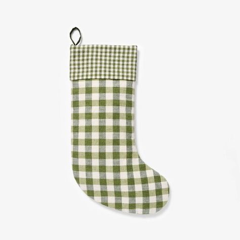 Mixed Plaid Woven Stocking Green - Threshold™ designed with Studio McGee Studio Mcgee Holiday, Studio Mcgee Christmas, Plaid Stockings, Green Stockings, Chenille Throw, Handmade Stocking, Hanging Stockings, Holiday Stocking, Fur Throw Pillows