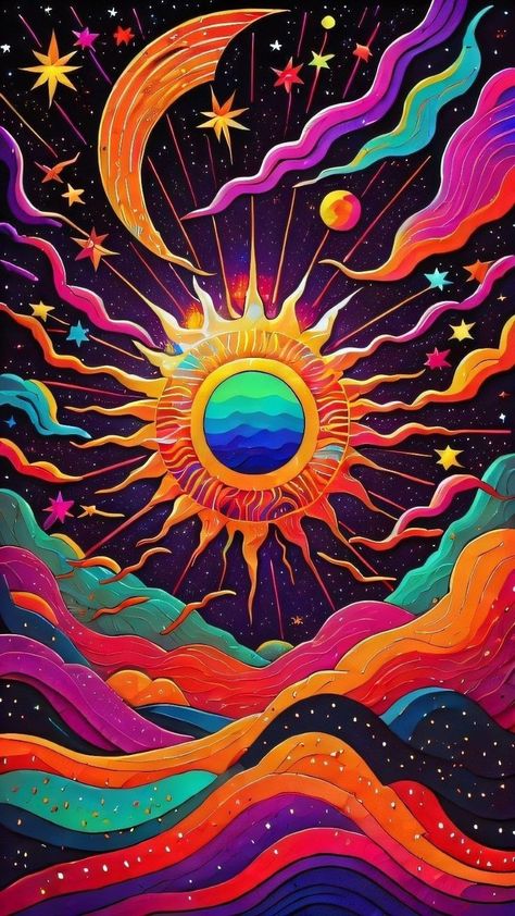 Art Trippy, Psychadelic Art, Diamond Art Painting, Celestial Art, Hippie Wallpaper, Edgy Wallpaper, Art Wallpaper Iphone, Improve Mental Health, Trippy Art