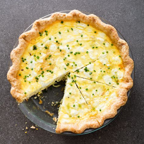 By using the proper combination of heavy cream, milk, whole eggs, and egg yolks, you can produce a custard that makes quiche worth eating once again. Puff Pastry Pie, America Test Kitchen, Pastry Pie Crust, Goat Cheese Quiche, Creamed Leeks, Savory Tarts, Cheese Quiche, America's Test Kitchen Recipes, Pastry Pie