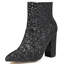 Gothic Shoes, Sequin Boots, Glitter Boots, Chunky Heel Ankle Boots, Boots Chunky, Bridal Party Dresses, Ankle Bootie, Heeled Ankle Boots, Concert Outfit