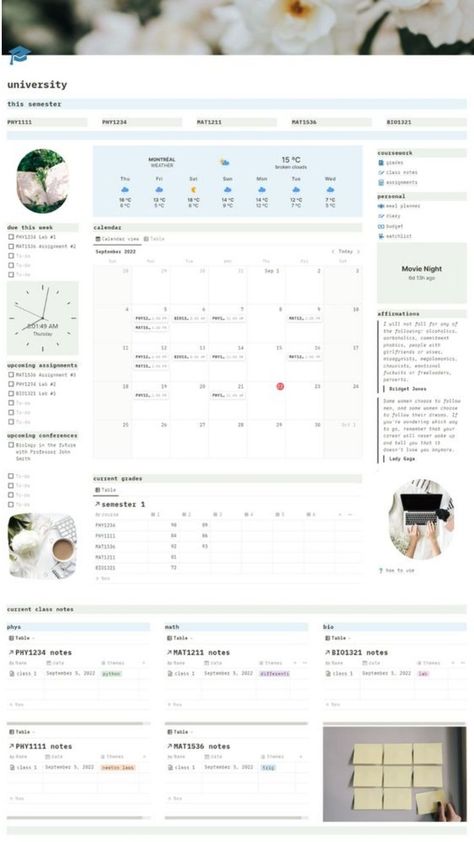 With the free Notion templates for students, stay organized and motivated. Academics Notion, Notion Ipad, Notion School, Minimal Notion, Notion Weekly, Students Aesthetic, Notion Templates For Students, 2024 Notion, Notion Layout