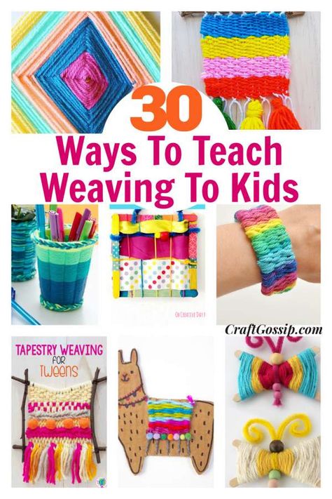 Yarn Weaving For Kids, Kindergarten Weaving Projects, Weaving For Kindergarten, Elementary Art Weaving Projects, Weaving Kindergarten, Group Weaving Project, Weaving For Kids Easy, Weaving Ideas For Kids, Preschool Weaving Activities