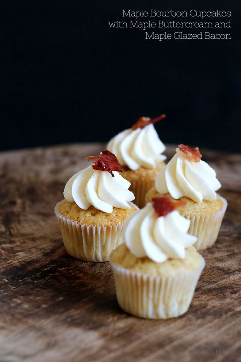 Maple Glazed Bacon, Bourbon Dessert, Bourbon Cupcakes, Maple Cupcakes, Maple Buttercream, Cupcake Plate, Maple Bourbon, Coconut Cupcakes, Cupcake Flavors